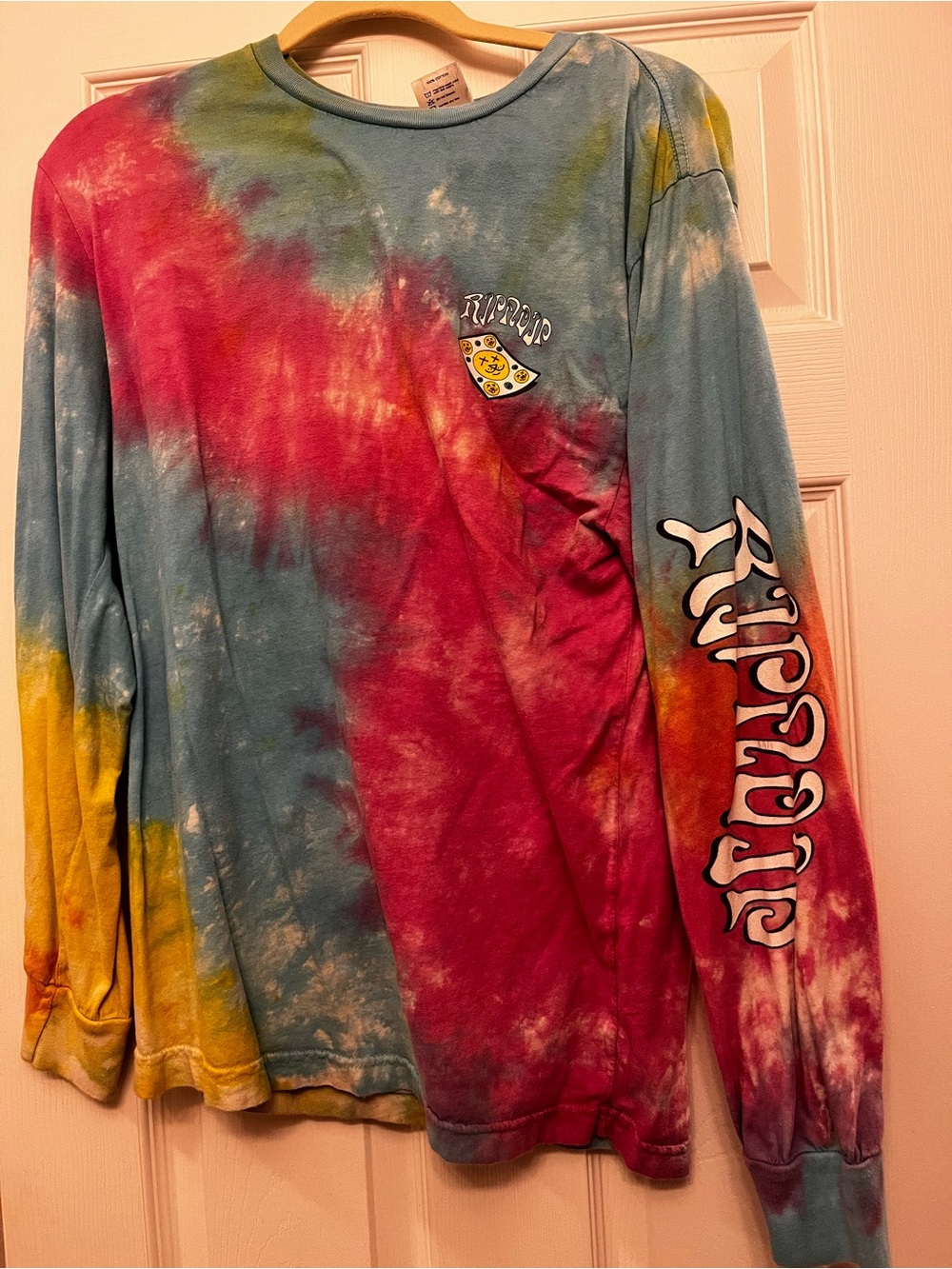 Ripndip Tie-Dye Long Sleeve Top in Blue, Pink, Yellow